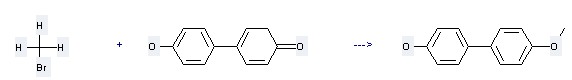 The [1,1'-Biphenyl]-4-ol,4'-methoxy- could be obtained by the reactants of bromomethane and biphenyl-4,4'-diol.